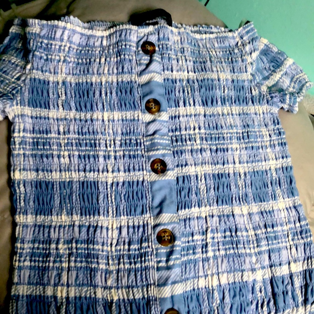 Blue and white shirt